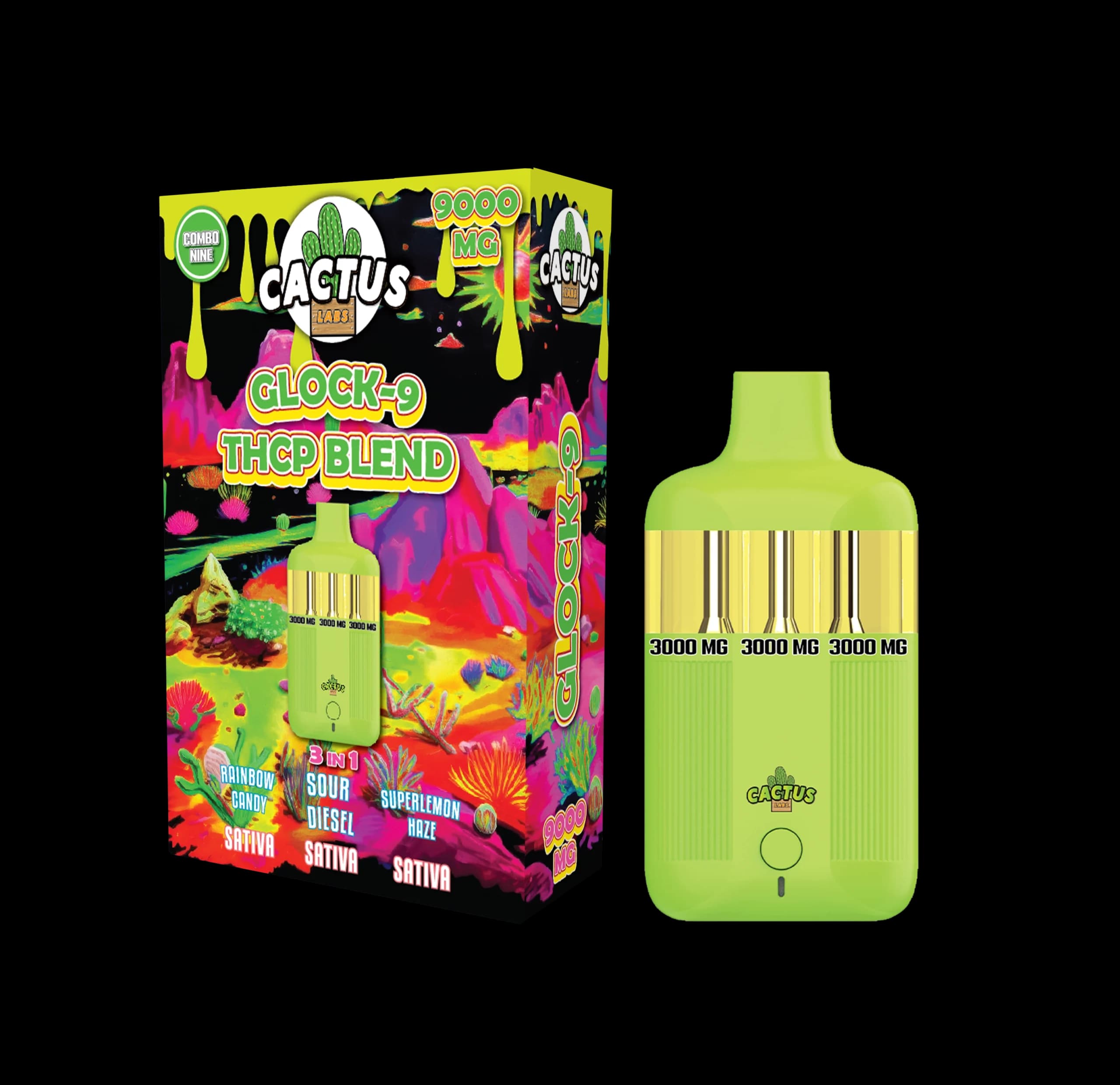 Rainbow Candy + Sour Diesel + Superlemon Haze - Glock-9 THCP Blend