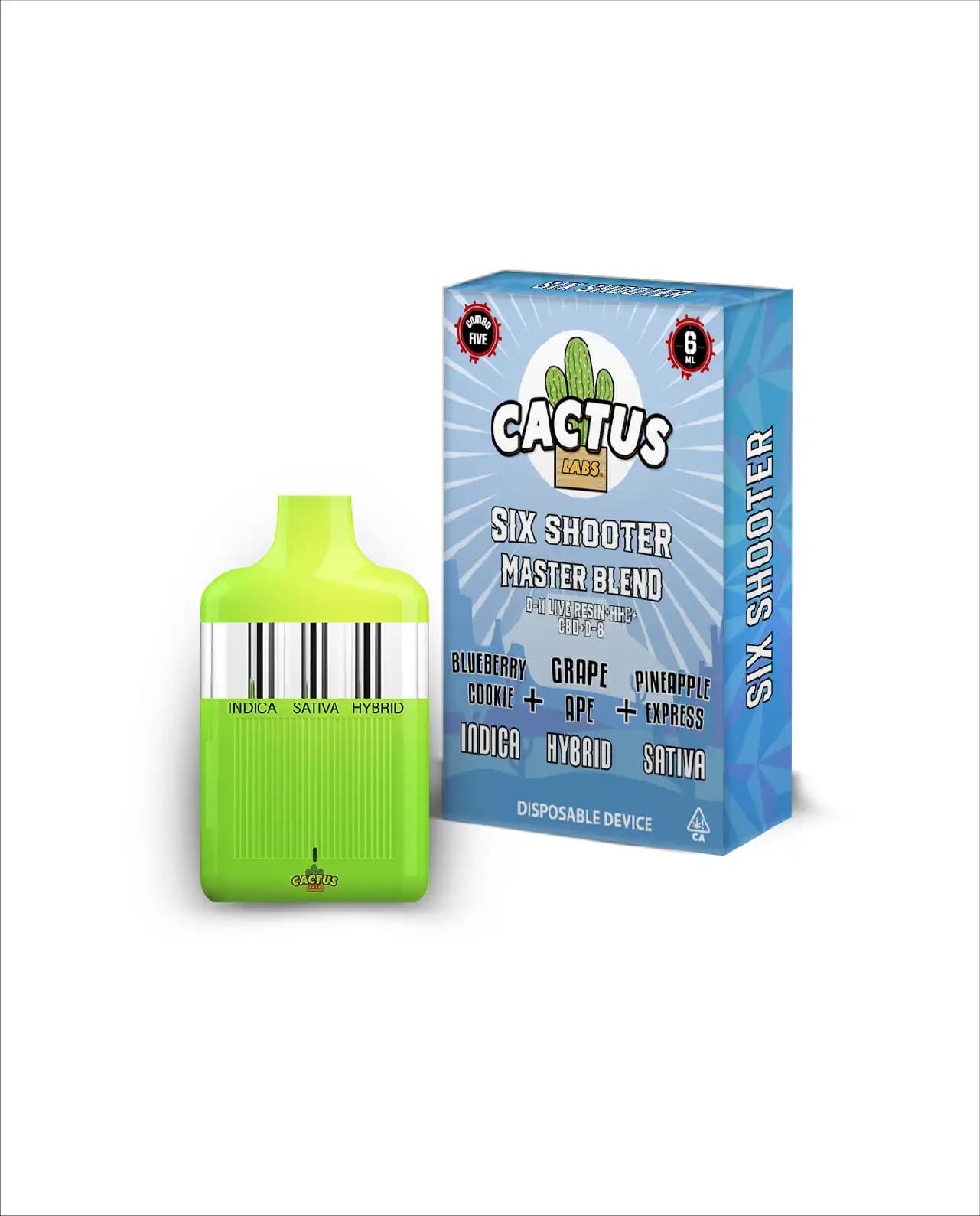 BlueBerry Cookie , Grape Ape , Pineapple Express - 6ml - Six Shooter Master Blend