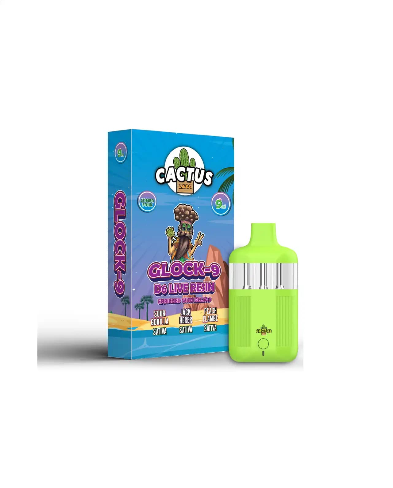 D-6 Enriched with Sour Gorilla Jack Herer Peach Flambe - Glock-9 Delta 6 Live Resin