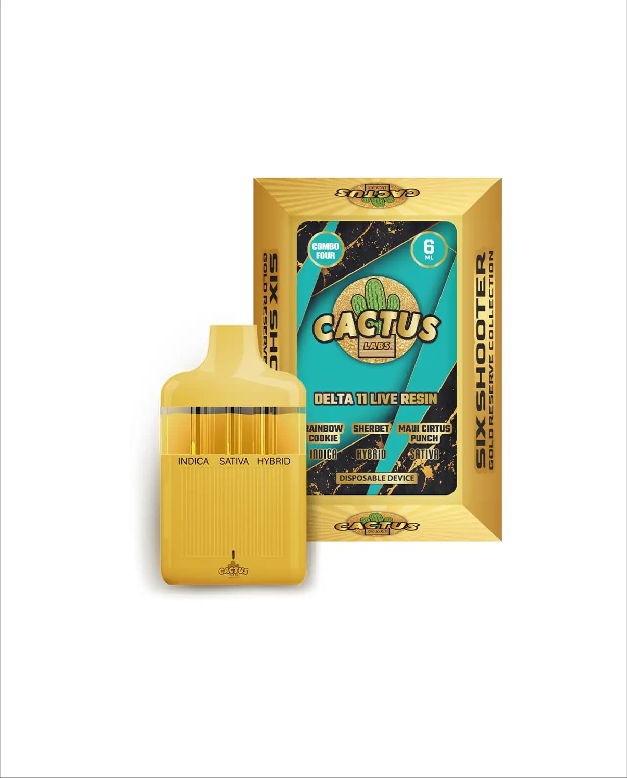 D11 Rainbow Cookie + Sherbet + Maui Cirtus Punch 6ml - Six Shooter Delta 11 Live Resin Gold Reserve
