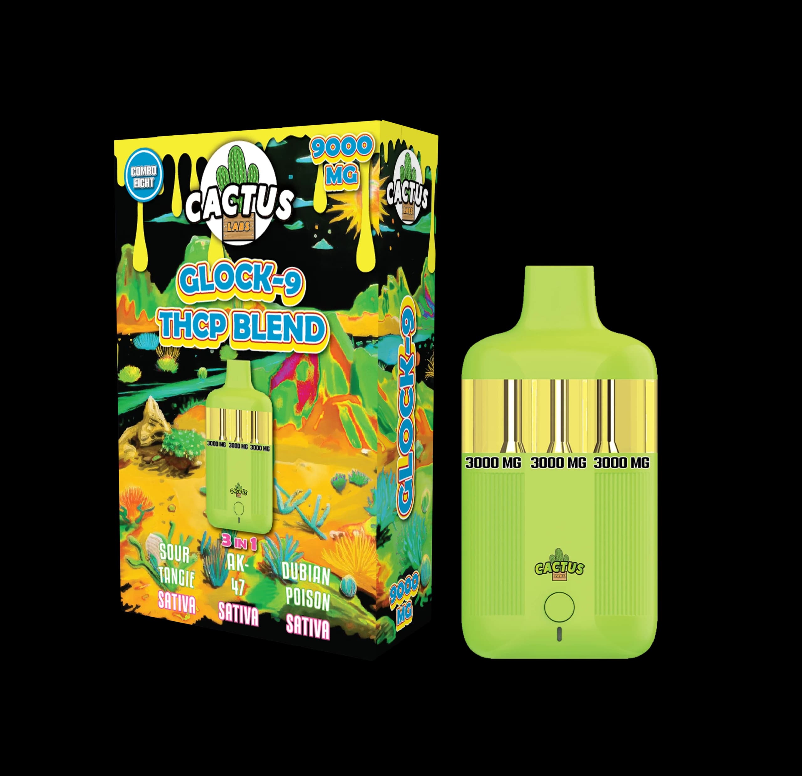 Sour Tangie + AK-47 + Dubian Poison - Glock-9 THCP Blend