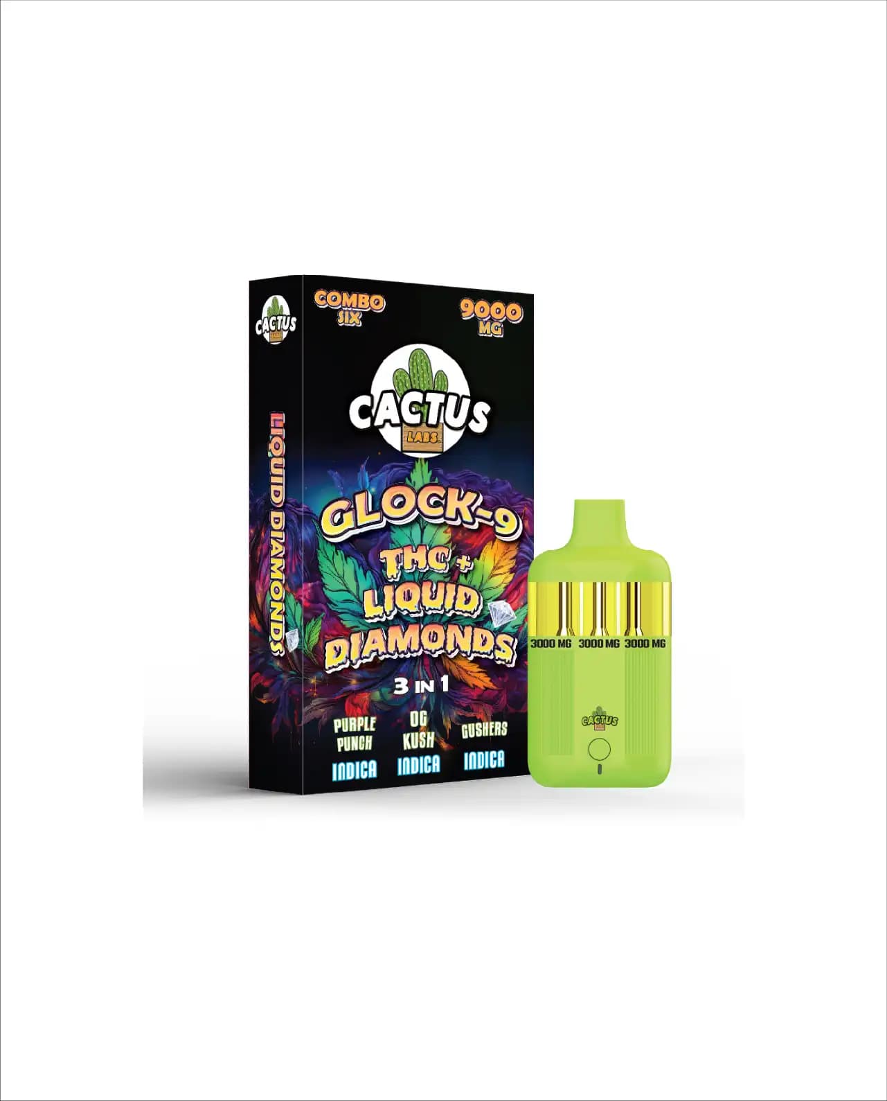 THC + PURPLE PUNCH + OG KUSH + GUSHERS - Glock-9 THC+ Liquid Diamonds