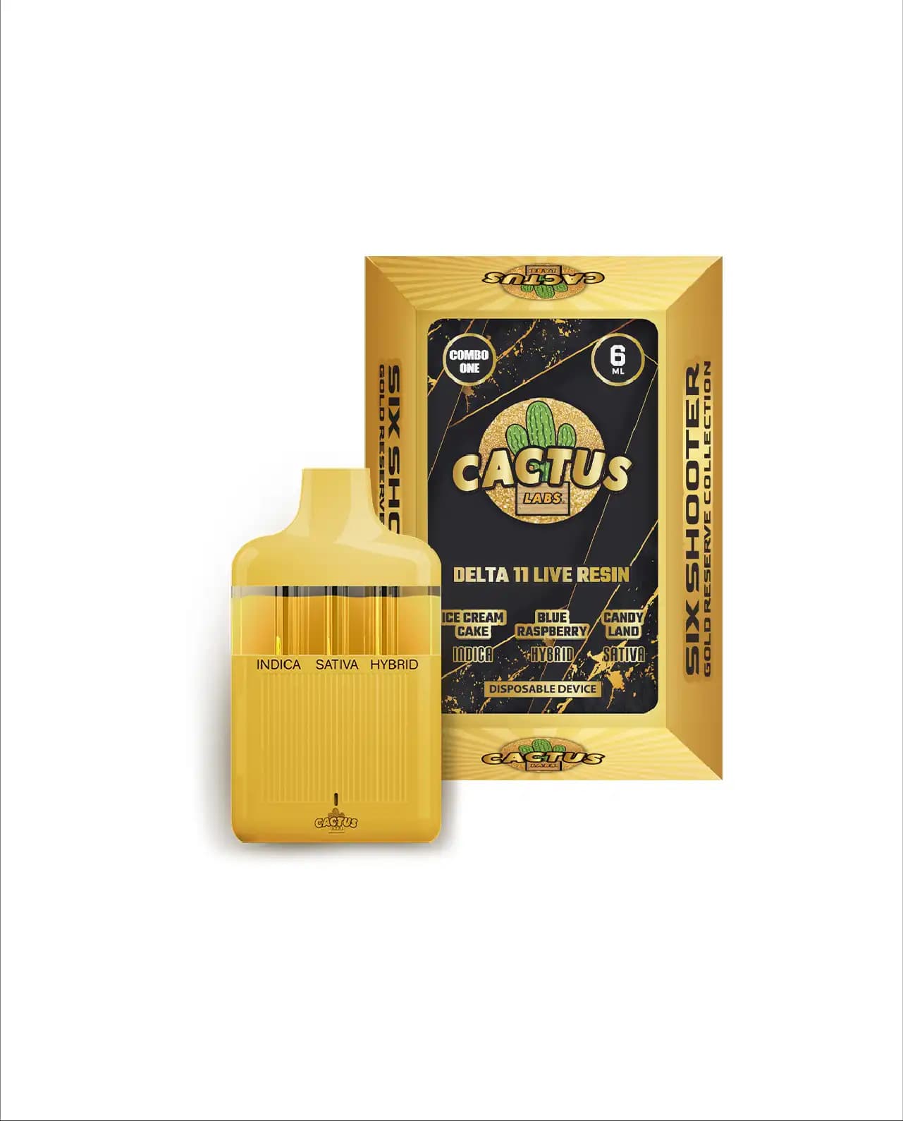 D11 Ice Cream Cake + Blue Raspberry + Candy Land 6ml - Six Shooter Delta 11 Live Resin Gold Reserve