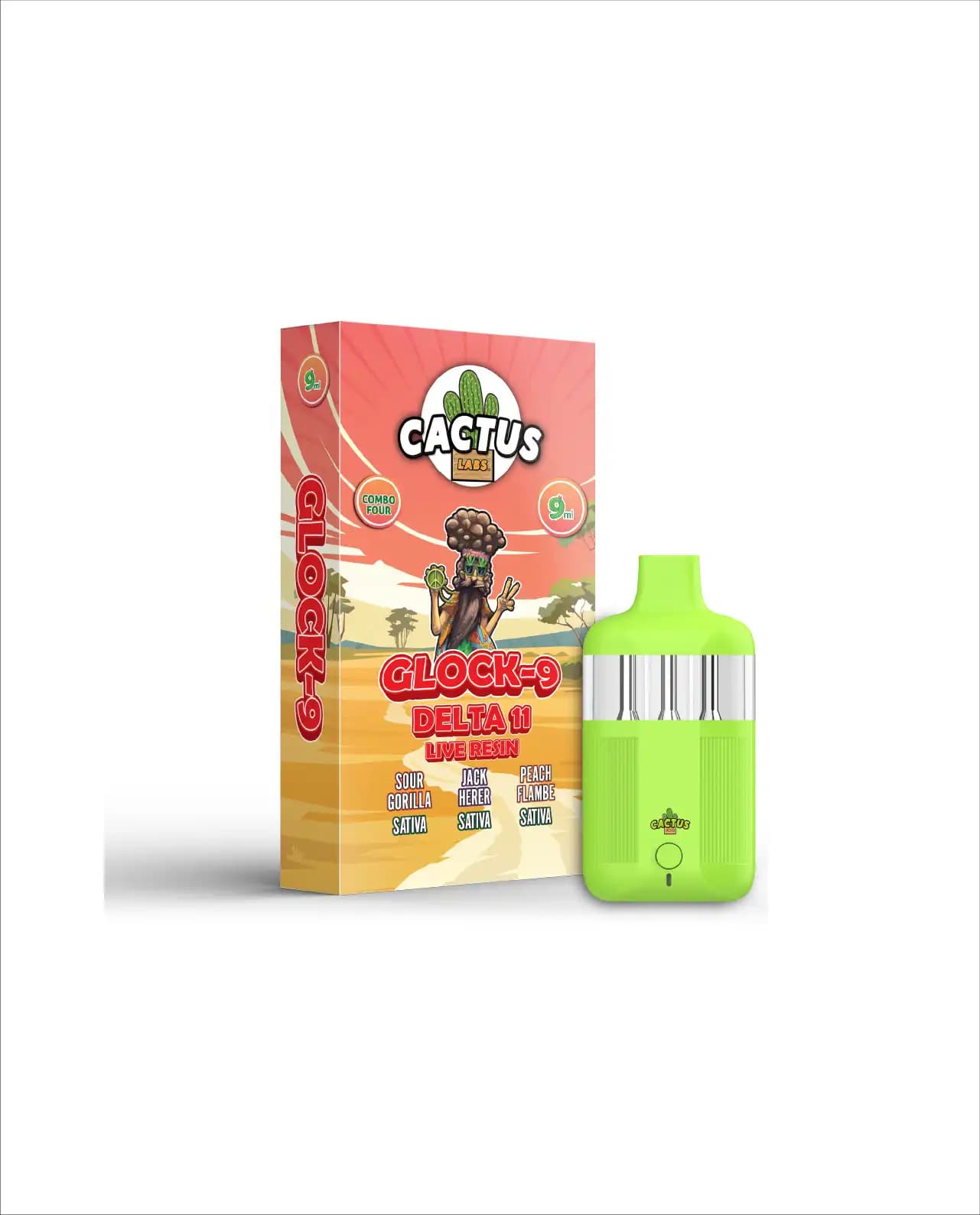 D11 9ml Sour Gorilla + Jack Heker + Peach Flambe - Glock-9 Delta 11 Live Resin