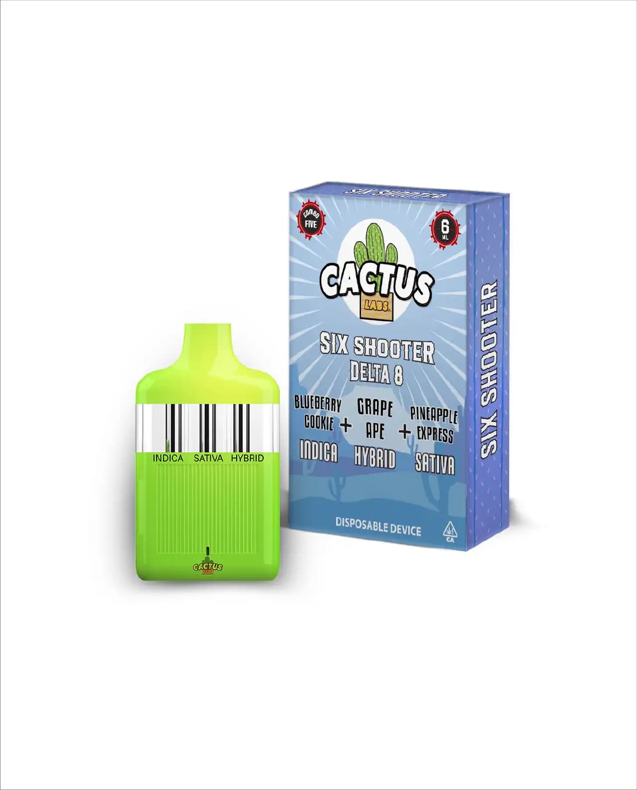Blueberry Cookie, Grape Ape, Pineapple Express 6ml - Six Shooter Delta 8