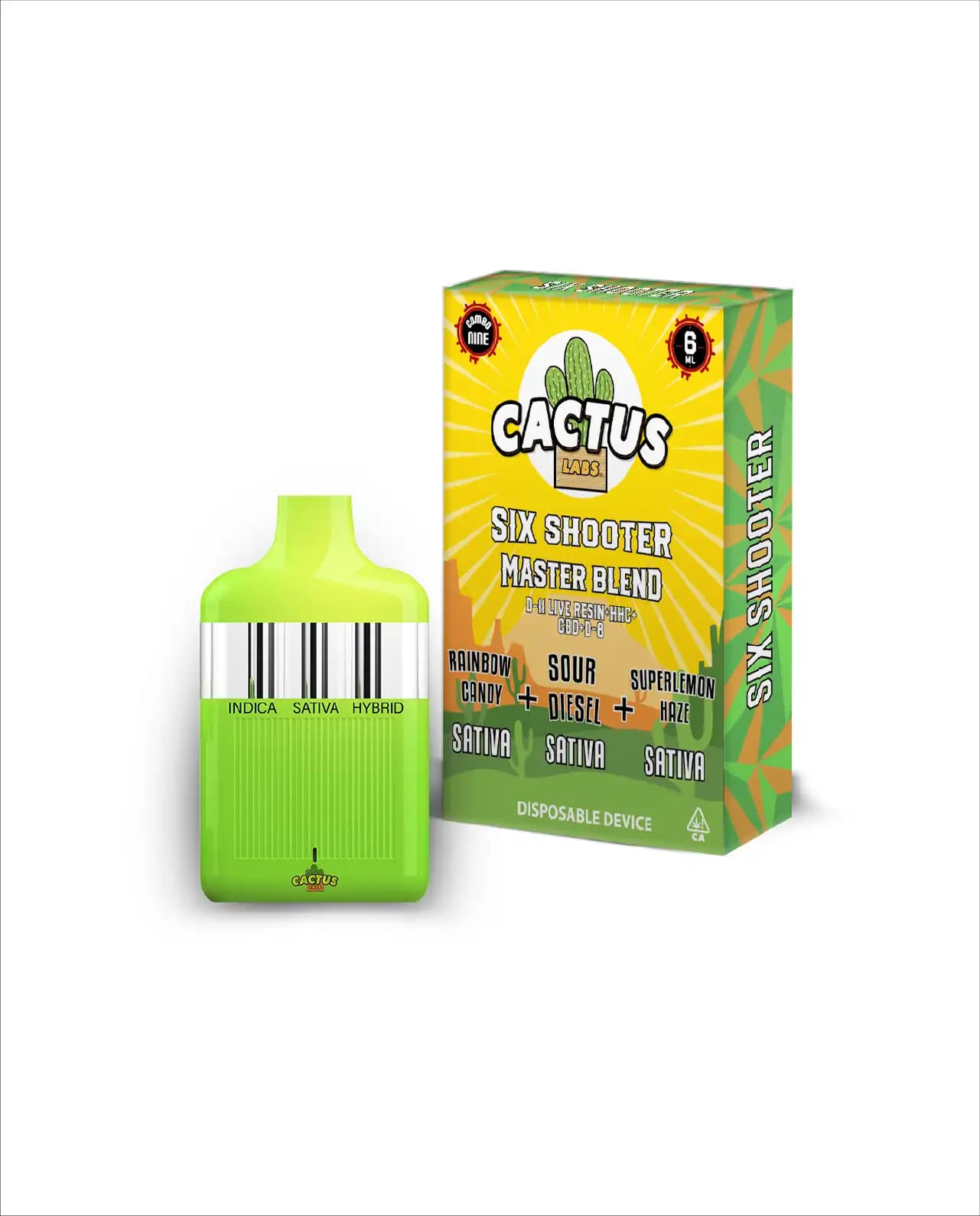 Rainbow Candy, Sour Diesel, Super Lemon Haze - 6ml - Six Shooter Master Blend