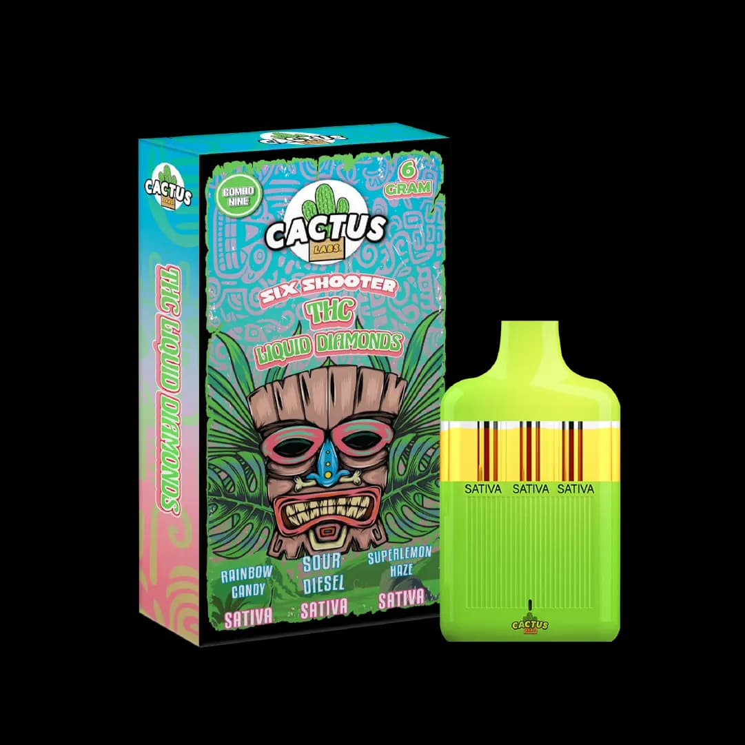 THC Rainbow Candy + Sour Diesel + Superlemon Haze Combo Nine 6GM - Six Shooter THC Liquid Diamond