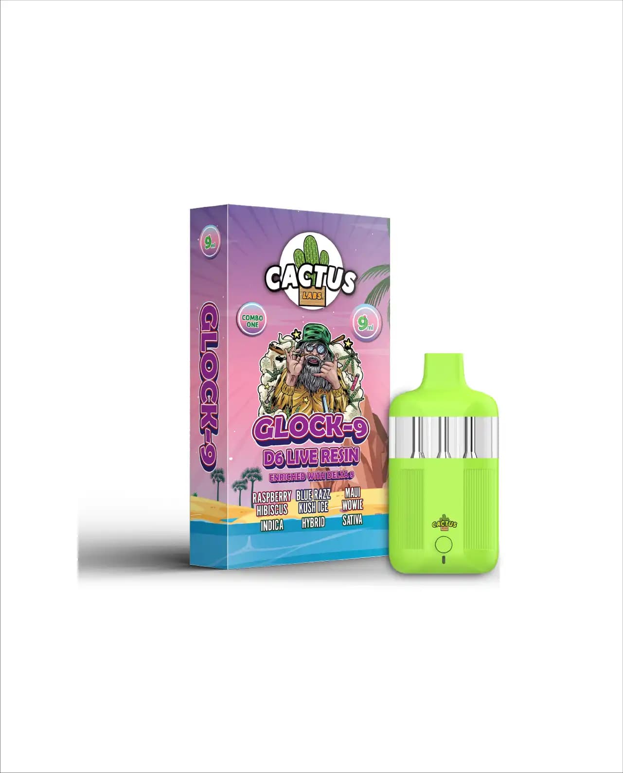 D-6 ENRICHED WITH RASPBERRY HIBISCUS + BLUE RAZZ KUSH ICE + MAUI WOWIE 9ML - Glock-9 Delta 6 Live Resin