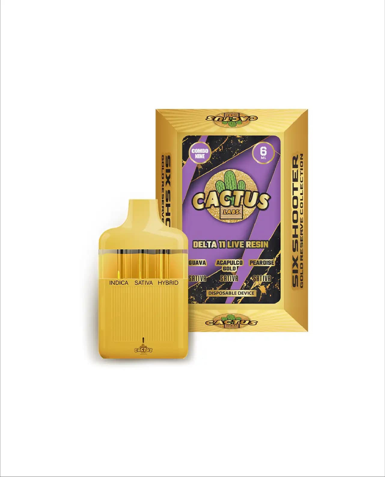 D11 Guava + Acapulco Gold + Peradise 6ml - Six Shooter Delta 11 Live Resin Gold Reserve