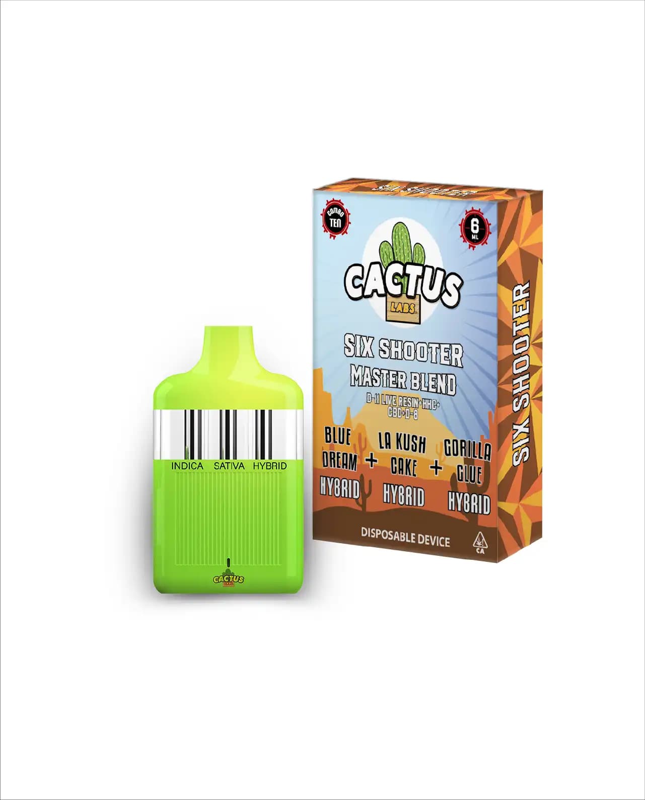 Blue Dream, LA Kush Cake, Gorilla Glue - 6ml - Six Shooter Master Blend