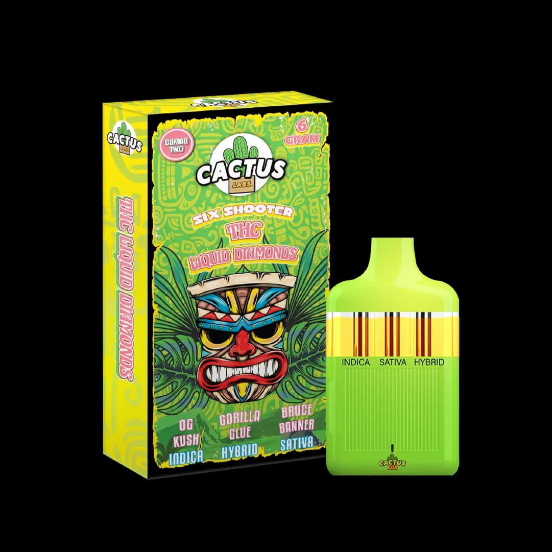 THC OG Kush + Gorilla Glue + Bruce Banner Combo Two 6GM - Six Shooter THC Liquid Diamond