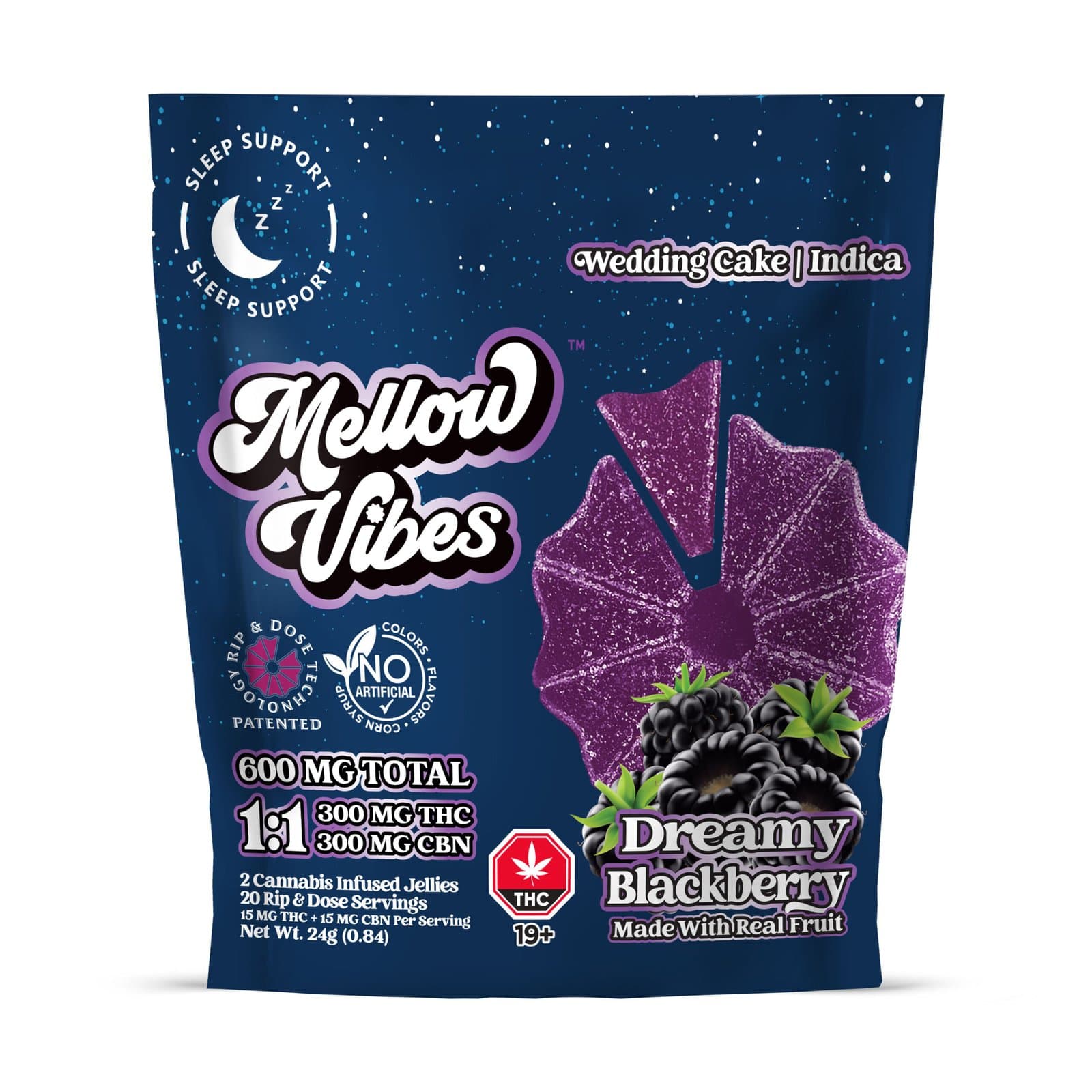 Dreamy Blackberry 1:1 THC:CBN - Balanced Gummies