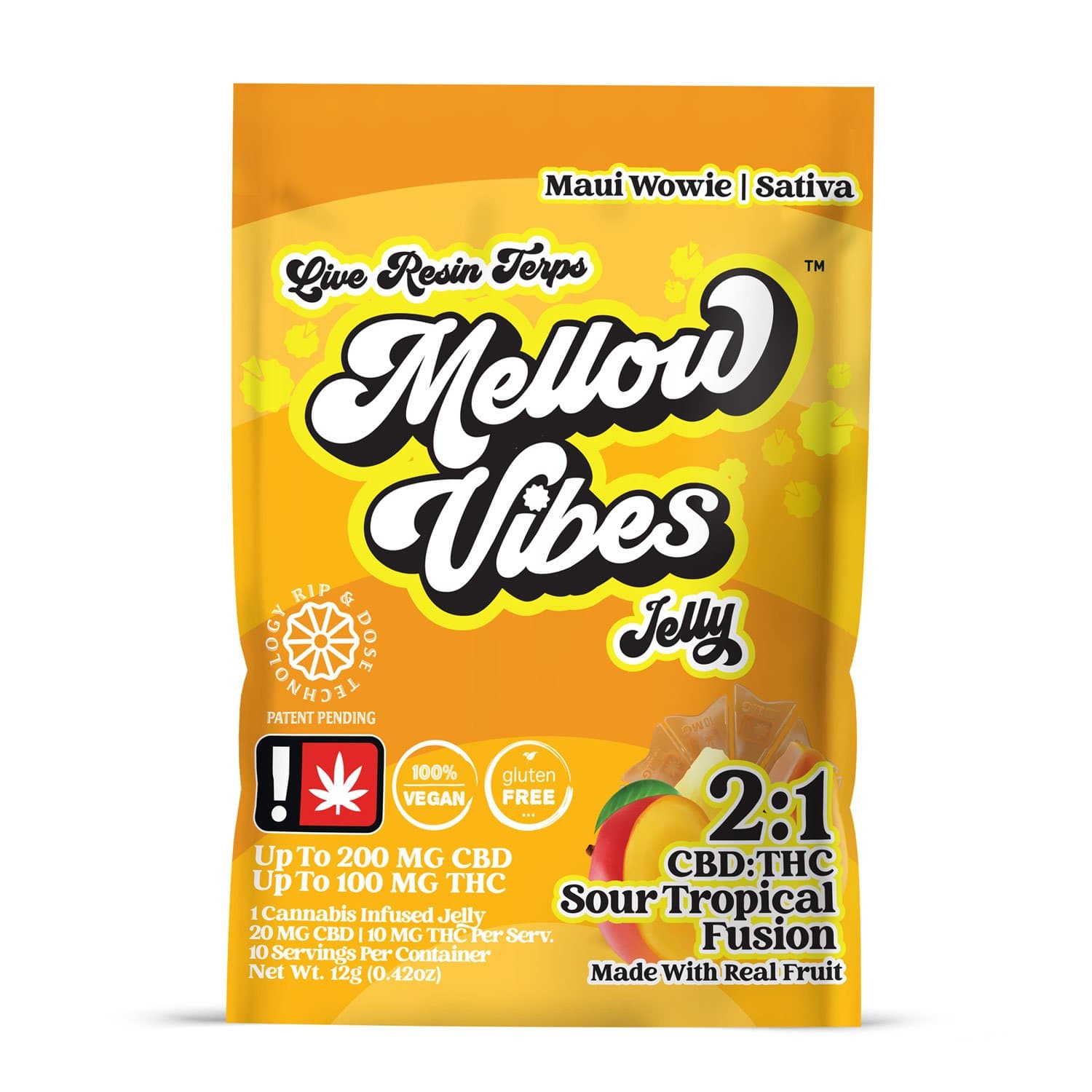 Sour Tropical Fusion 2:1 CBD:THC - Balanced Gummies