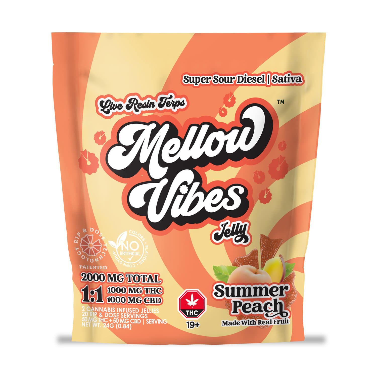 Summer Peach 1:1 THC:CBD - Balanced Gummies