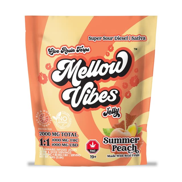 Summer Peach 1:1 THC:CBD - Balanced Gummies