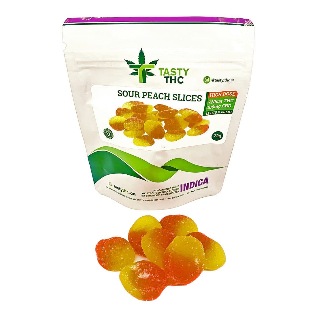 Sour Peach Slices - THC Gummies