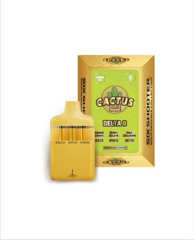 The - Mango Crush, Berry Gelato, Pina Collision 6ml - Six Shooter Delta 8 Gold Reserve
