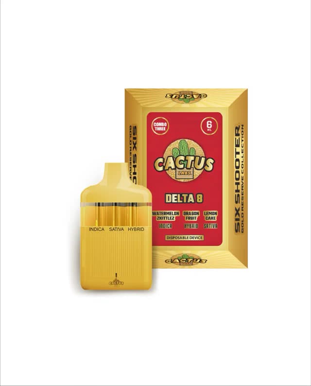 The - Watermelon Zkittlez, Dragon Fruit, Lemon Cake 6ml - Six Shooter Delta 8 Gold Reserve