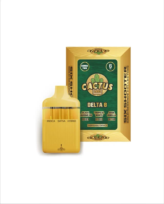Black Diamond OG + Tropical Rents + Sour Gorilla 6ml - Six Shooter Delta 8 Gold Reserve