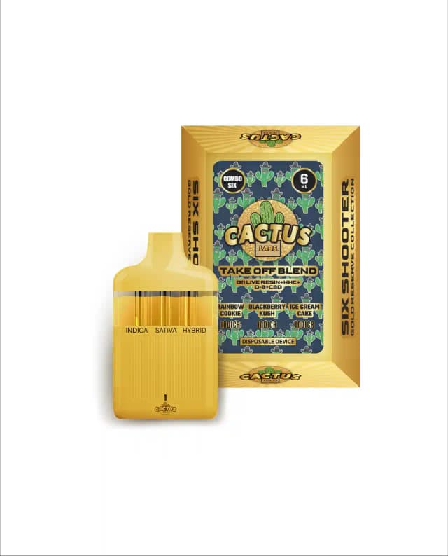 Rainbow Cookies, Blackberry Kush, Ice Cream Cake 6ml - Six Shooter Take Off Blend Gold Reserve