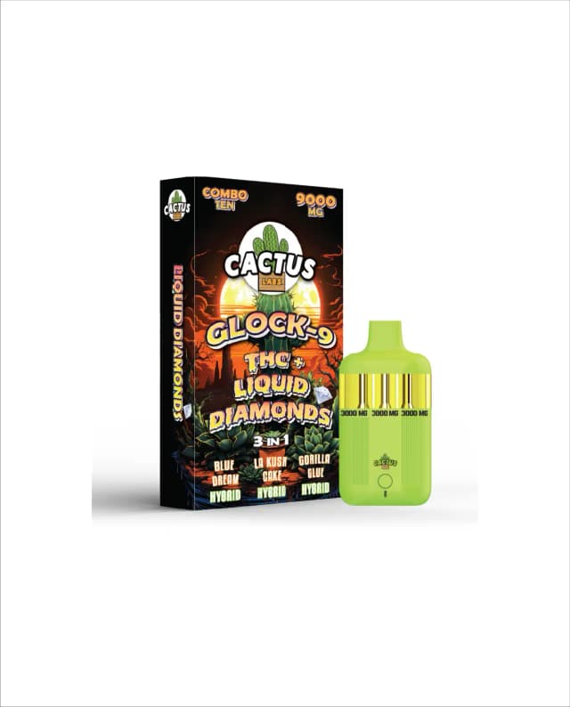 THC + BLUE DREAM + LA KUSH CAKE + GORILLA GLUE - Glock-9 THC+ Liquid Diamonds
