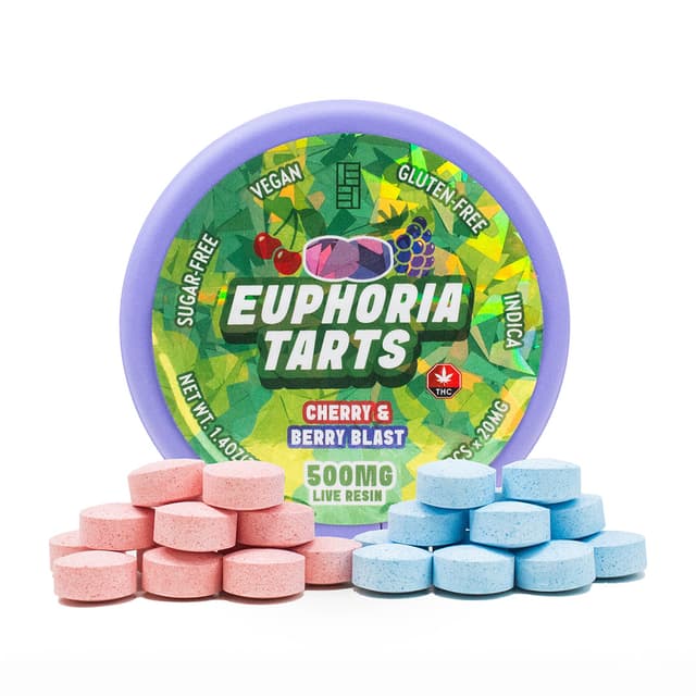 CherryBerry Blast Indica 500mg - Euphoria Tarts