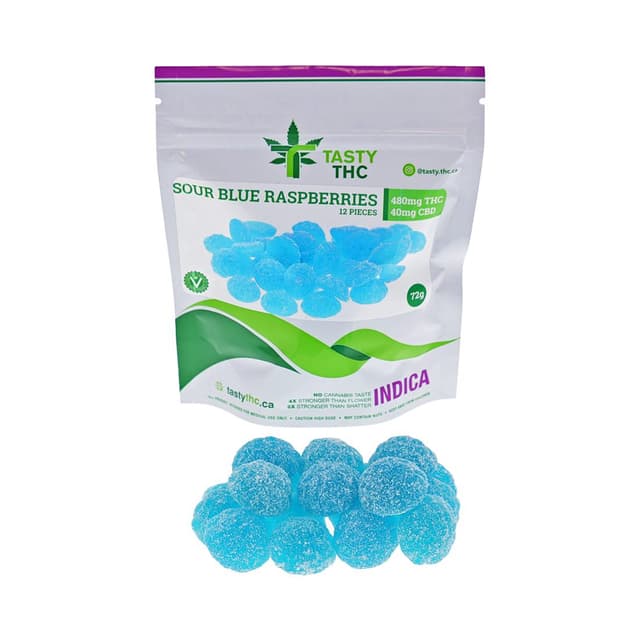 Sour Blue Raspberries - THC Gummies